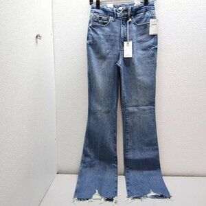 NEW GOOD AMERICAN Womens Good Curve Relaxed Fit Bootcut Jeans Size 4 Blue 631